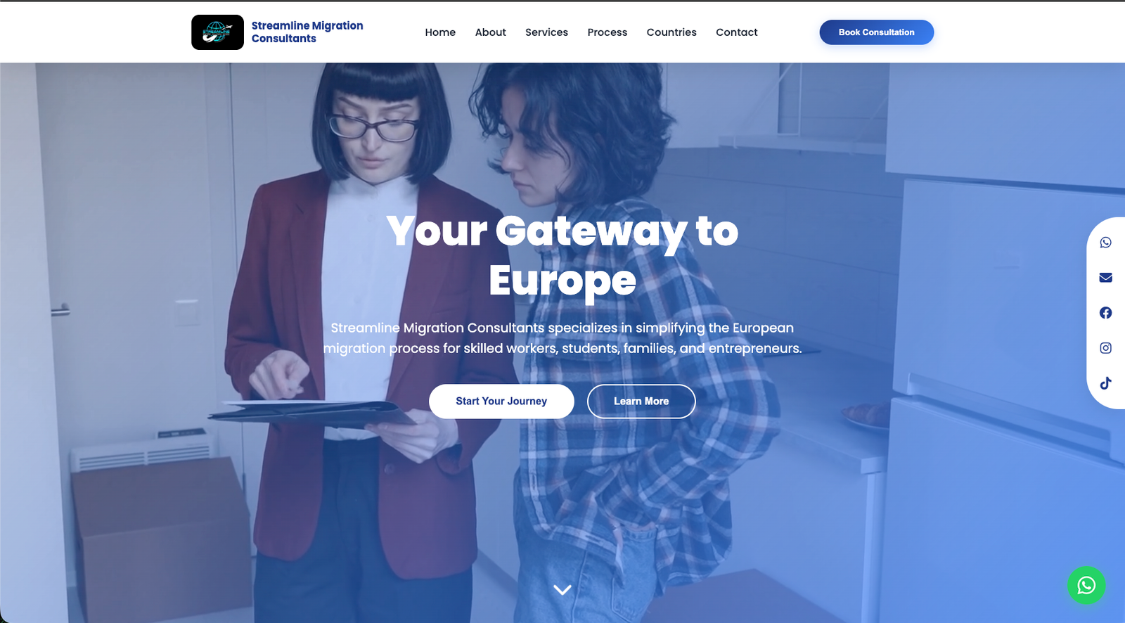 Streamline Migration Consultants website